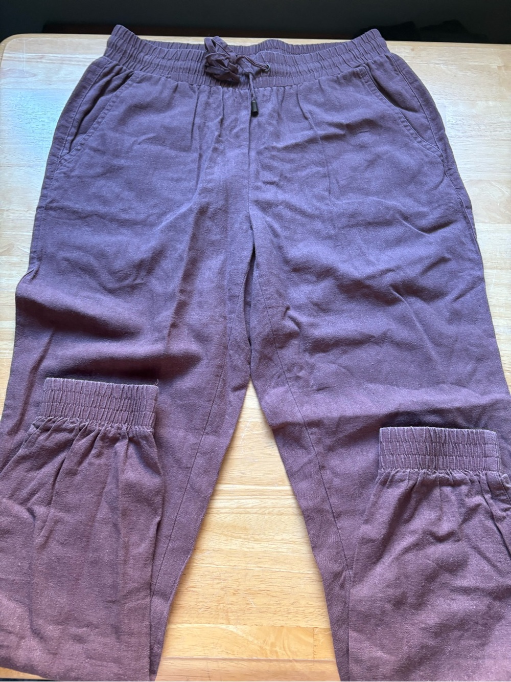Womens Relaxed Drawstring Pants - Burgundy
